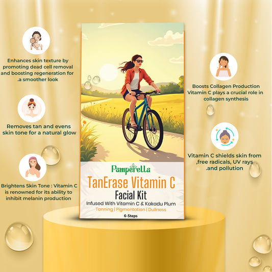 Pamperella TanErase Vitamin C Facial Kit – 6 Step De-Tan Therapy