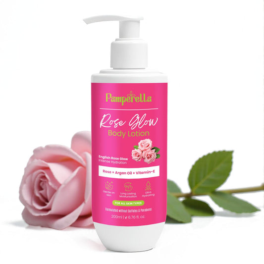 Pamperella Rose Glow Body Lotion — English Rose Hydration