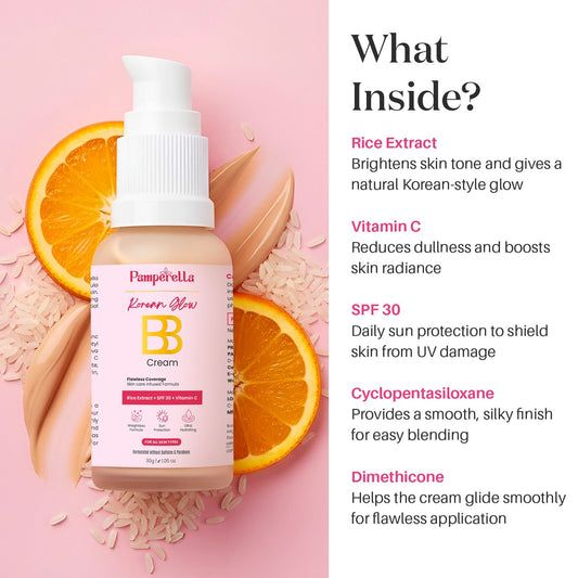 Pamperella Korean Glow BB Cream — Flawless Coverage + Dewy Radiance